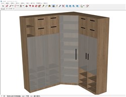 转角衣柜的sketchup模型