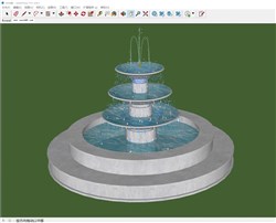 喷泉水池的sketchup模型