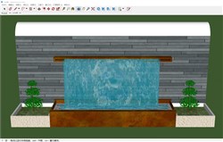 流水景墙景观的sketchup模型