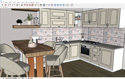 简易厨房橱柜的sketchup模型