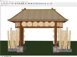 牌坊大门的sketchup模型