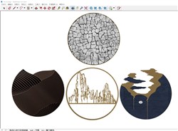 新中式墙饰装饰的sketchup模型