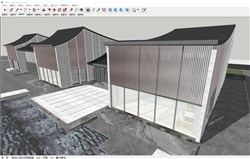 中式售楼处建筑的sketchup模型