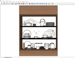 厨房碗柜碗碟的sketchup模型