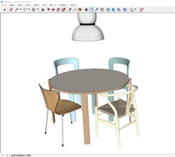 圆餐桌椅的sketchup模型