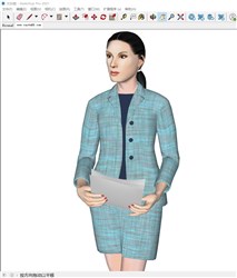 商务站姿女人的sketchup模型