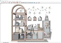儿童玩具柜的sketchup模型