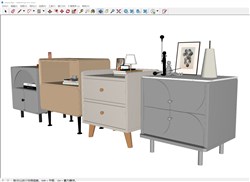 床头柜家具的sketchup模型