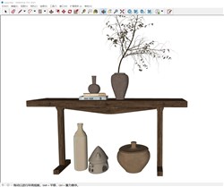 古风边桌柜的sketchup模型