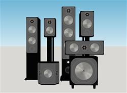 音响低音炮扬声器模型