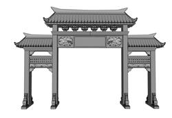 不容错过！村头中式门楼牌坊模型展示