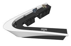 Sketchup 独特 V 字形前台柜 SKP 模型下载分享