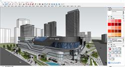 流线型外观的万达万象城商业建筑综合体，SU 模型下载推荐