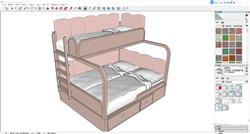 粉色上下铺儿童床模型，为宝贝卧室增添可爱与实用