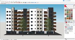 现代风建筑模型，融合写字楼与住宅元素，独特外观尽显格调