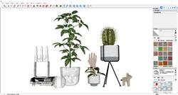 绿植与摆件组合，简约风格营造温馨室内氛围