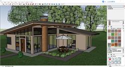 Sketchup打造的单层别墅，大面积玻璃搭配户外休闲区超吸睛 免费sketchup模型下载