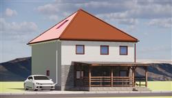 两层自建房住宅带木质廊架现代实用与美观兼具