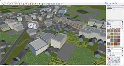 Sketchup 鸟瞰视角下的中式乡村小镇，传统韵味与田园风光交融