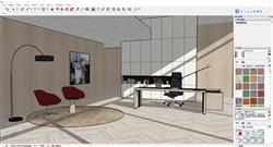 Sketchup呈现现代空间，书房与办公室一体设计简约又大气