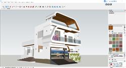 现代住宅：流畅线条与多元材质打造时尚建筑外观