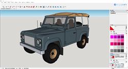 Sketchup硬派越野敞篷车模型展示