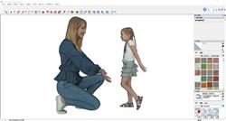 Sketchup母女互动人物模型展示