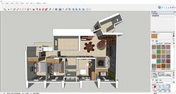 Sketchup家装户型鸟瞰视角模型展示