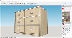 Sketchup简约木质储物柜斗柜模型展示