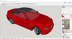 Sketchup构建时尚红色宝马车轿车三维模型