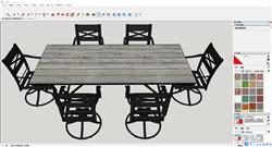 Sketchup呈现工业风桌椅组合三维模型