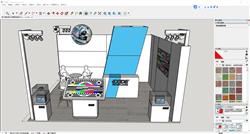 Sketchup展示现代风格EXIDE科技展台展厅