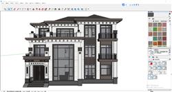 Sketchup呈现新中式古典独栋别墅模型