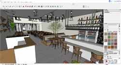 Sketchup塑造温馨舒适餐饮店空间