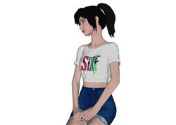 Sketchup呈现优雅坐姿女性形象设计