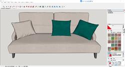 Sketchup时尚沙发与抱枕精致模型呈现