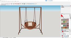 Sketchup舒适吊椅秋千设计模型呈现