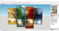 四季风景装饰画墙画Sketchup模型