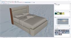 SketchUp现代简约双人床模型展示