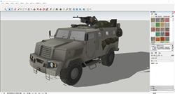 SketchUp军事风格装甲车模型呈现