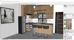 Sketchup演绎现代简约风厨房设计
