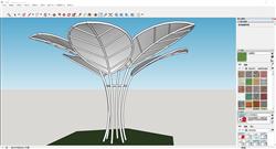 Sketchup展示叶子造型户外廊架模型