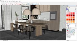 侘寂风厨房sketchup模型