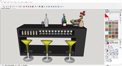 吧台桌椅高脚凳sketchup模型库