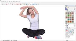 盘腿瑜伽女子人物sketchup模型库