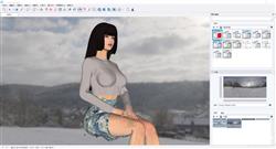 温柔坐姿女子人物sketchup模型库