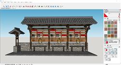 乡村休息廊架sketchup模型库
