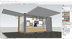集装箱蛋糕店糕点店sketchup模型库