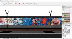 网红打卡哪吒魔童闹海墙绘sketchup模型库
