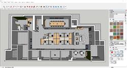 公司办公室鸟瞰图sketchup模型库